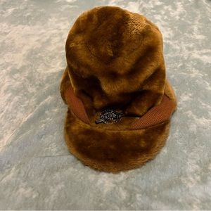 Vintage fur hat with bill
